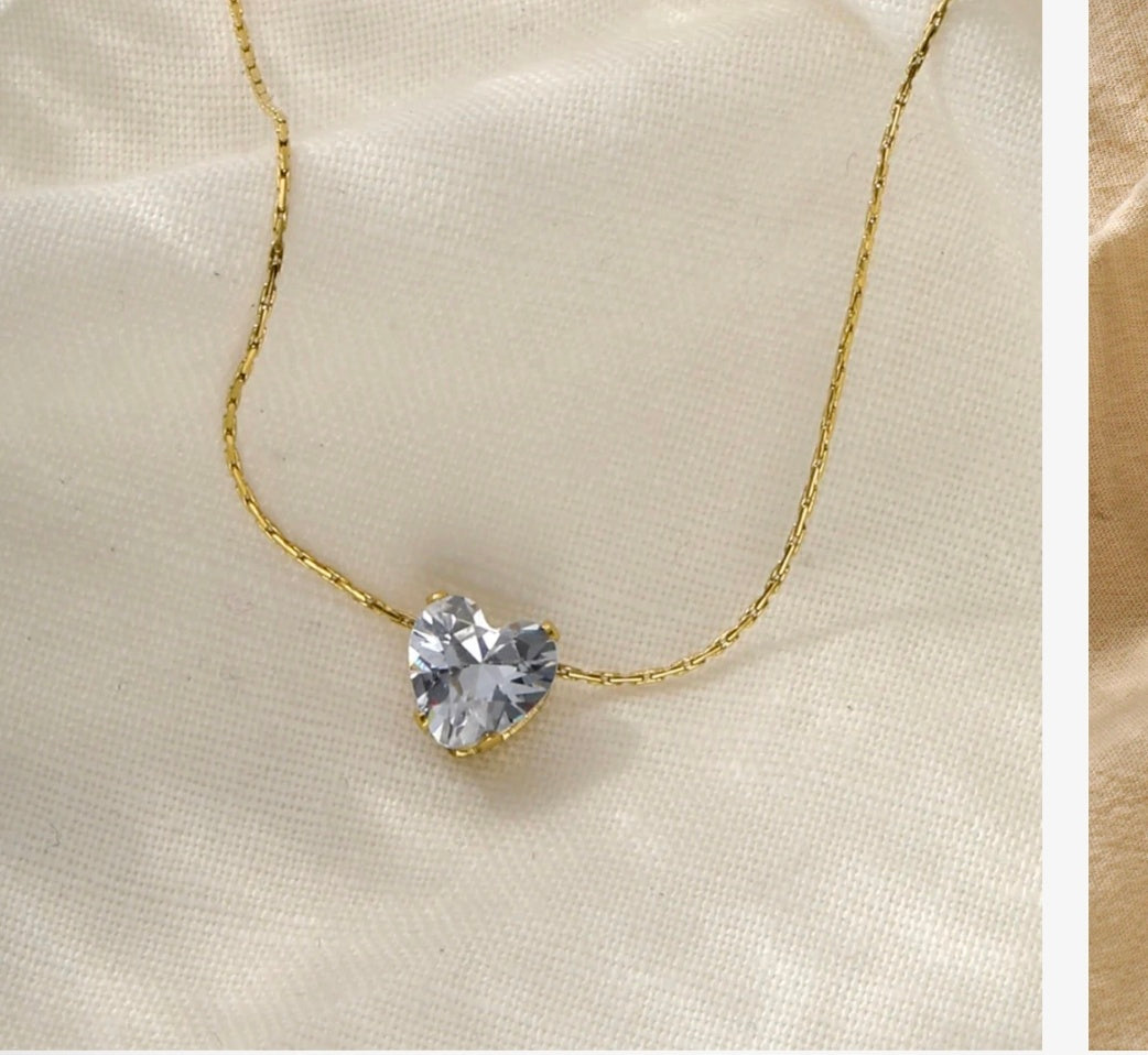Heart Crystal Chain Anti Tarnish