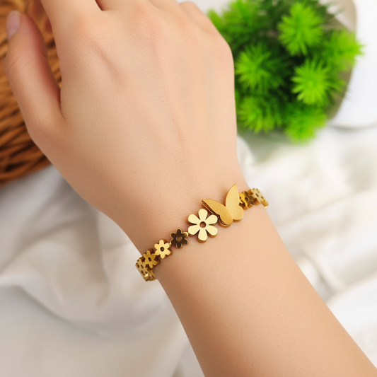 Butterfly Anti Tarnish Gold Plated Bracelet