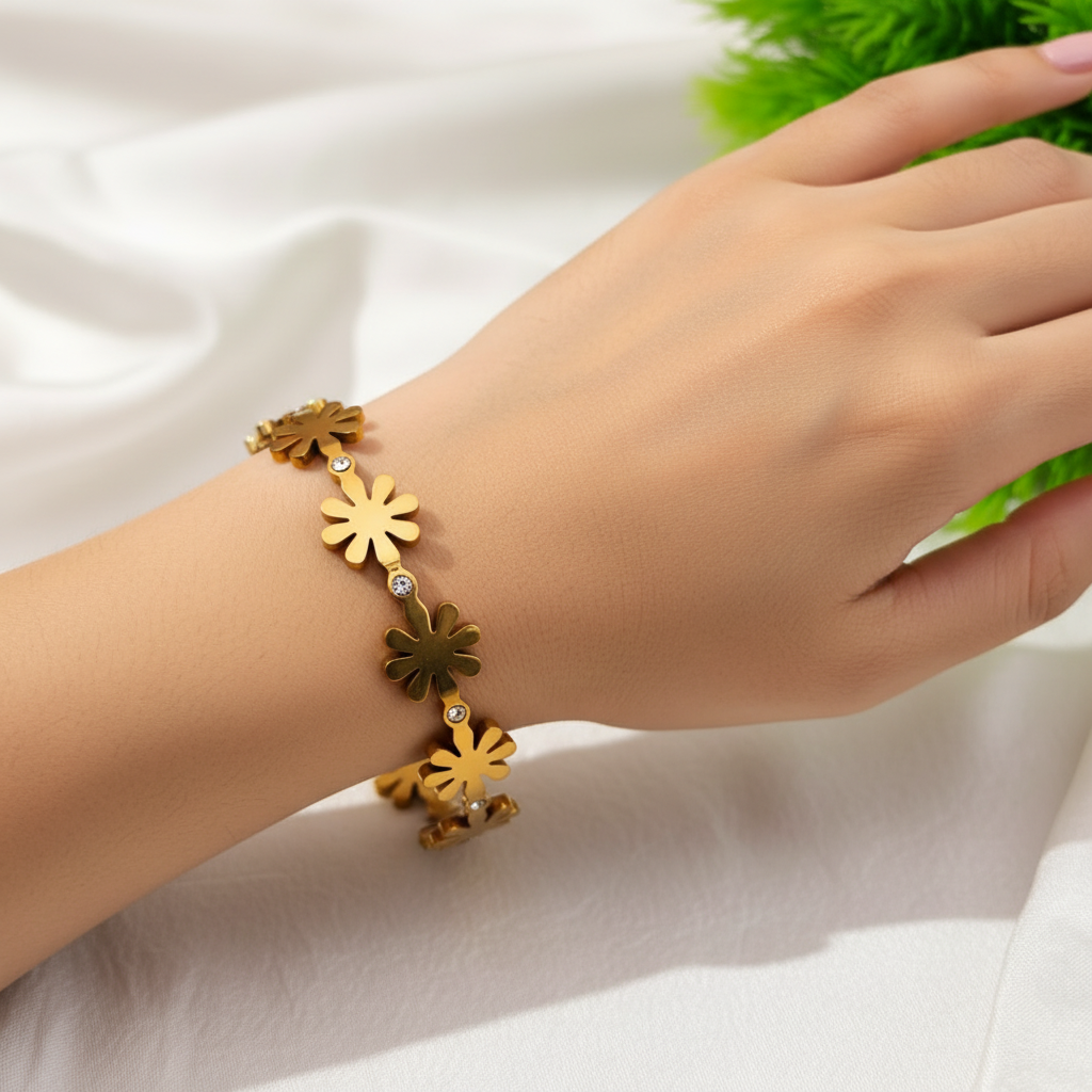 Flower Anti Tarnished 18k Bracelet