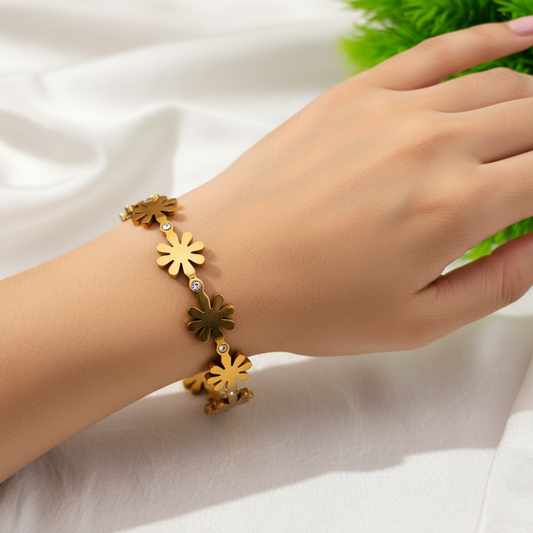 Flower Anti Tarnished 18k Bracelet
