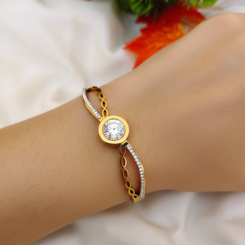 Anti Tarnish Stone Work Bracelet