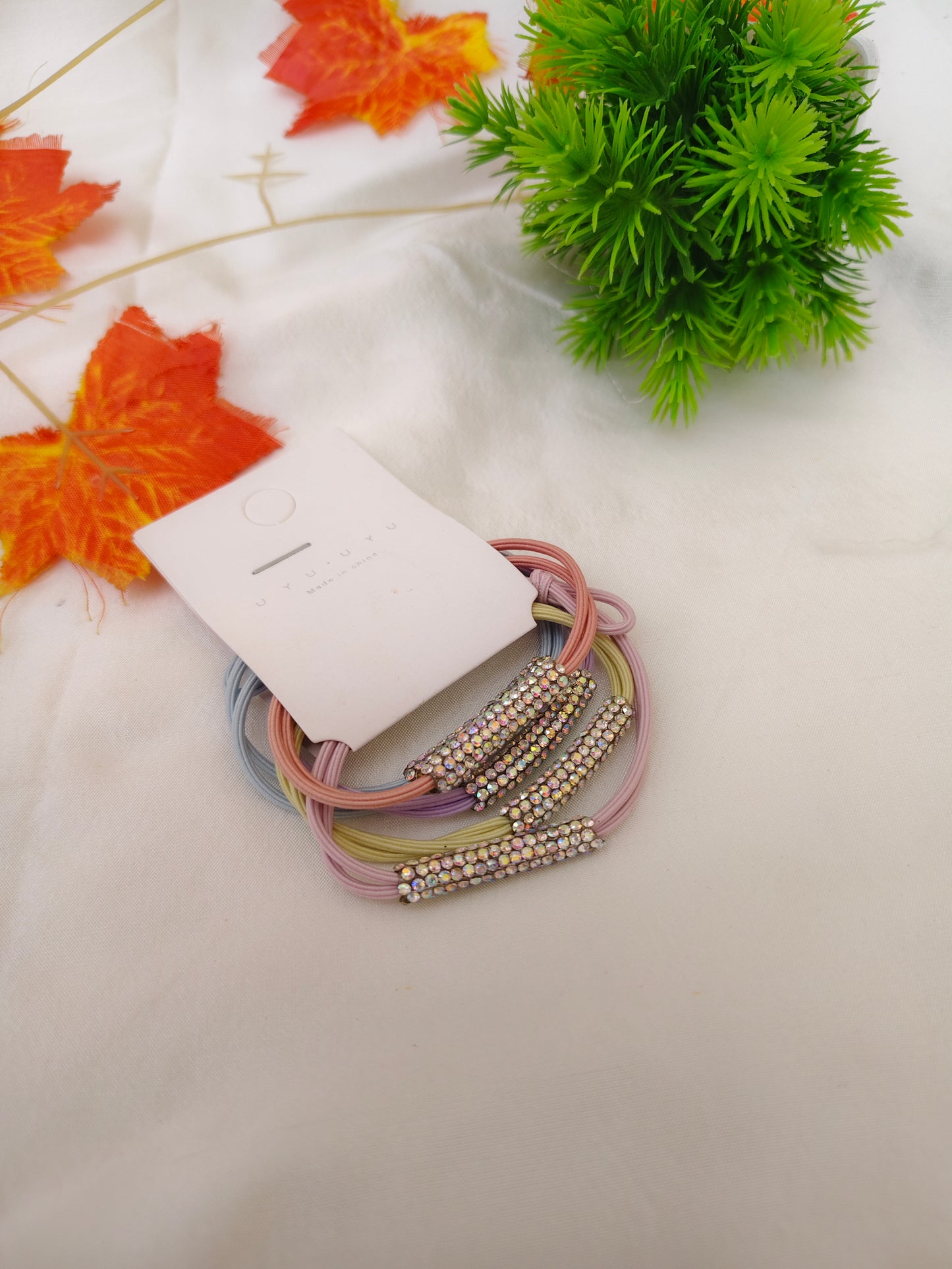 Pastel Rhinestone Hair Ties