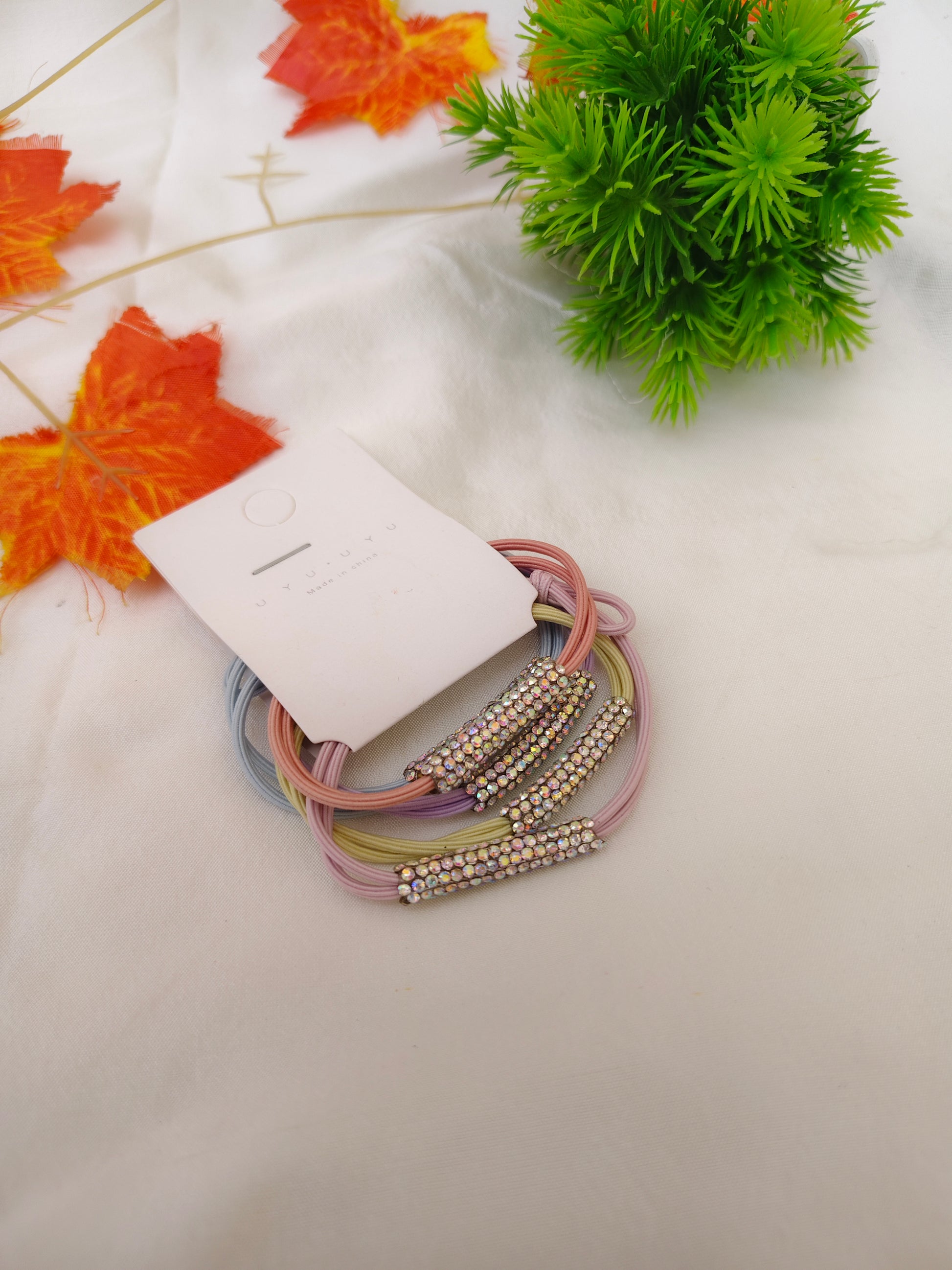 Pastel Rhinestone Hair Ties