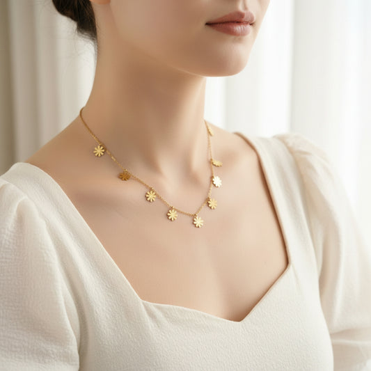 Gold Floral-Shaped Chain