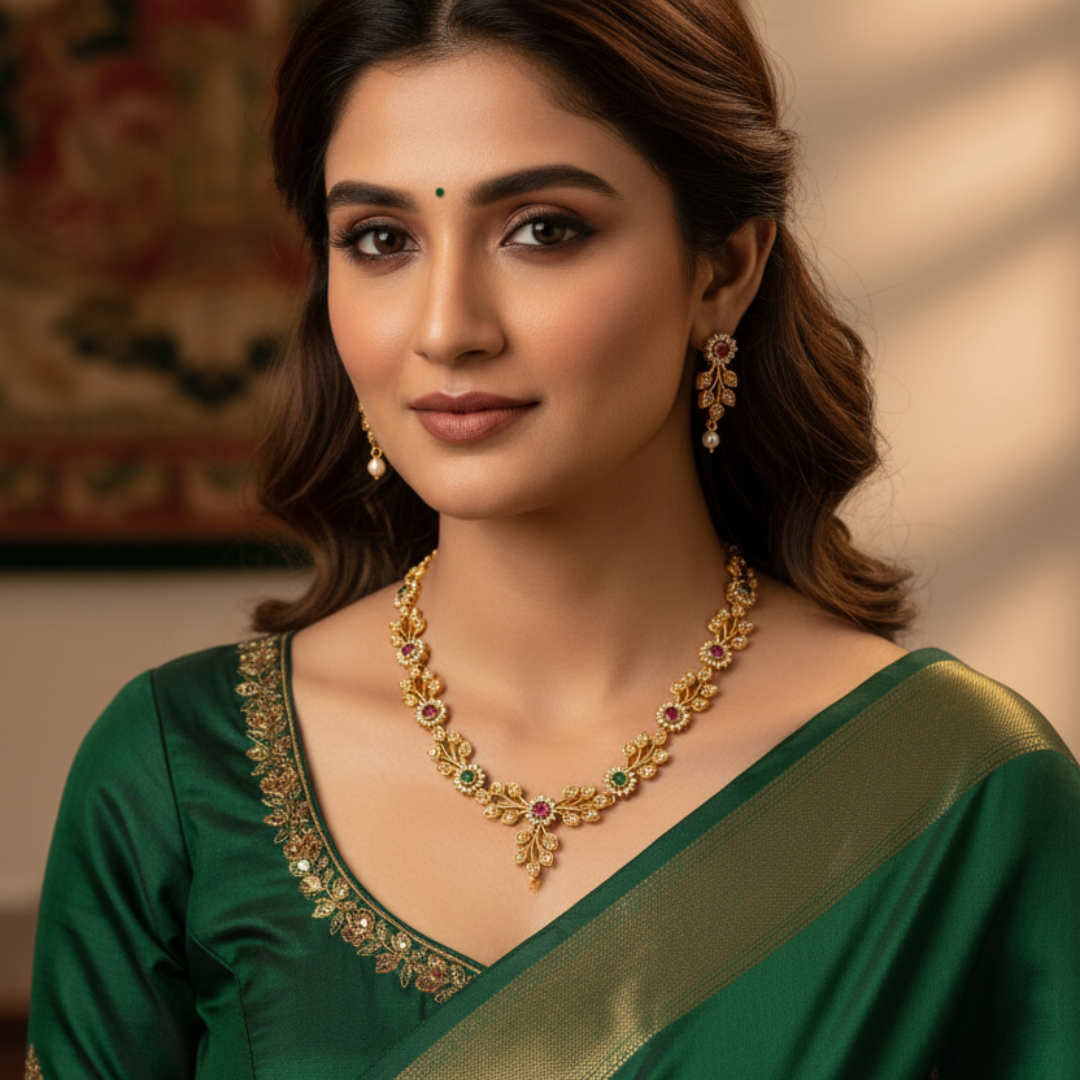 Flower Design Necklace Set