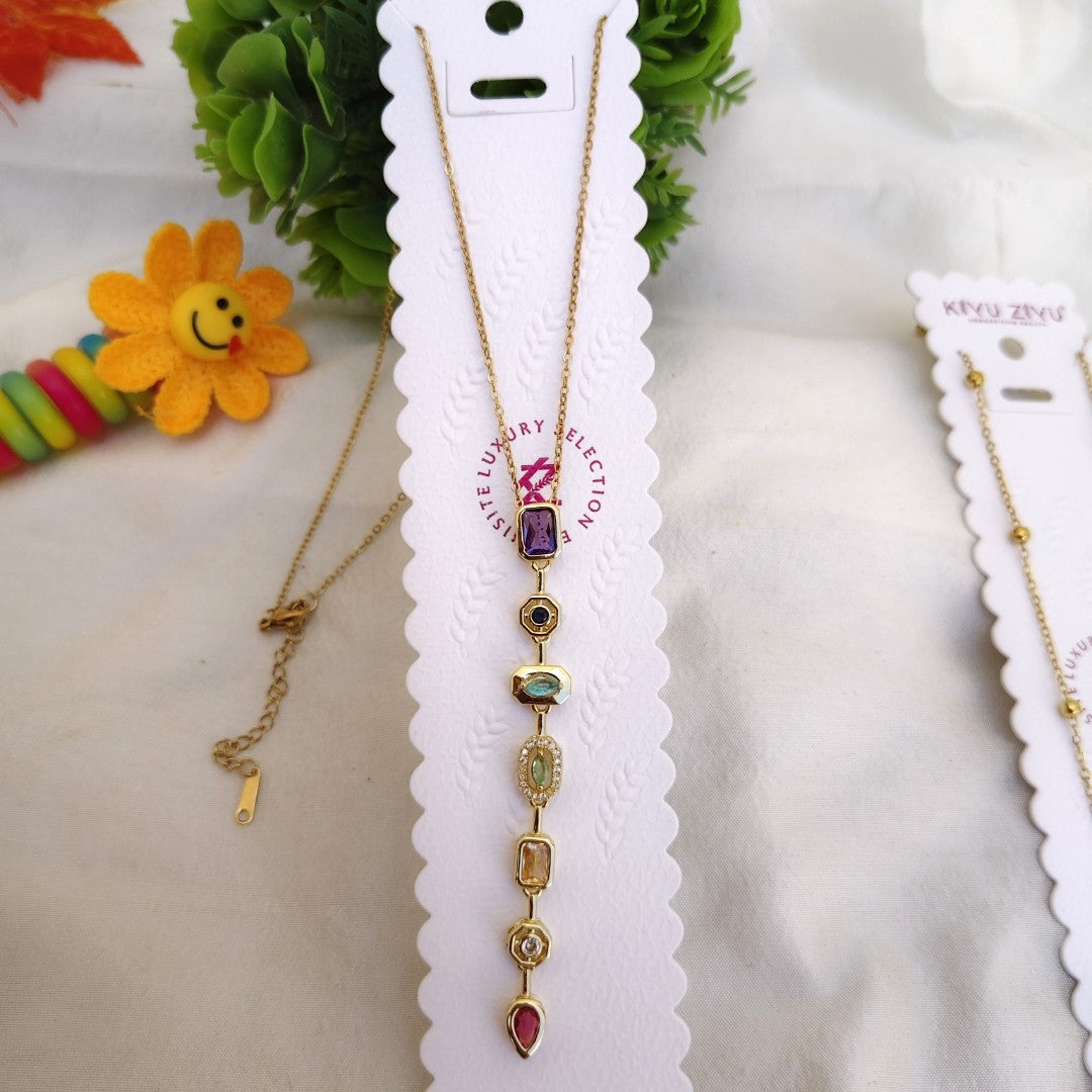 Close-up of a high-shine stone chain featuring brilliant clear gemstones set in polished silver-tone links