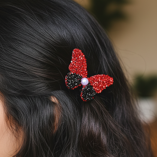 Sparkling Rhinestone Butterfly Hair Clips