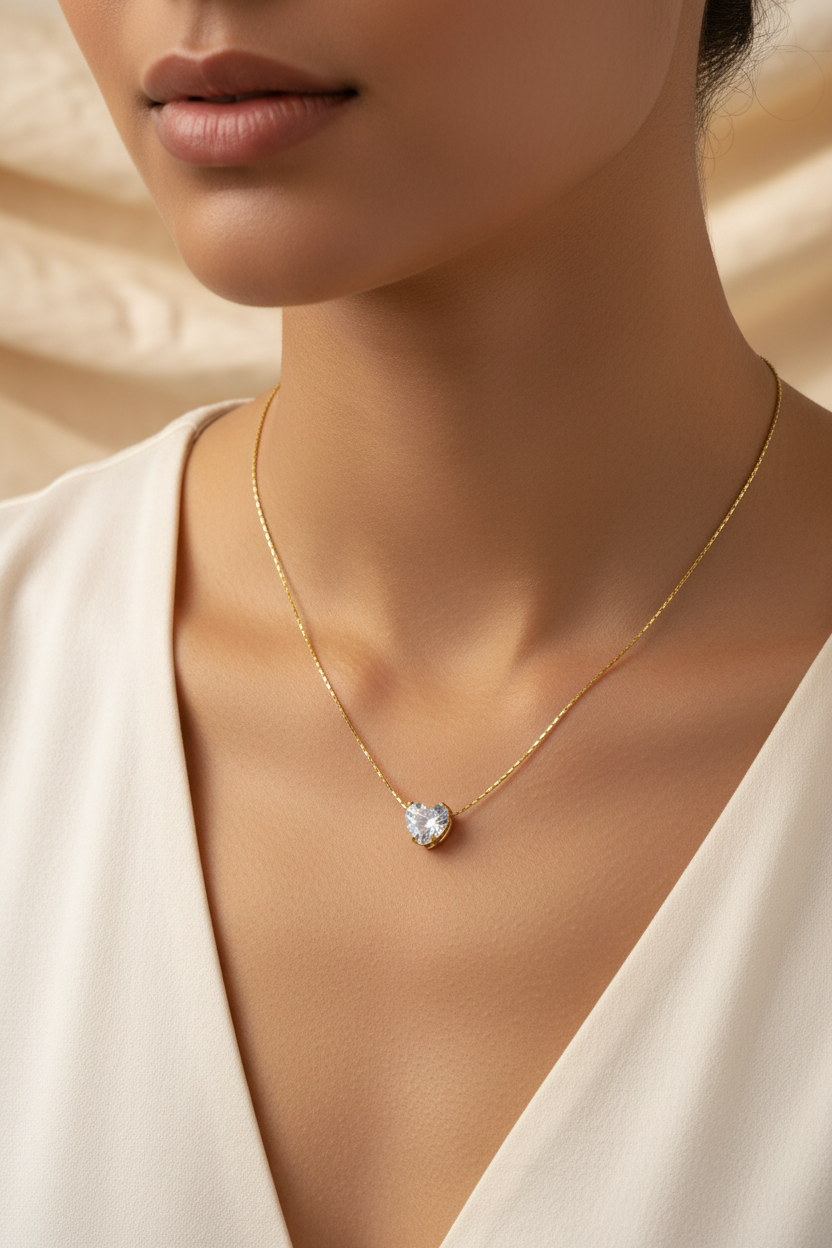 Heart Crystal Chain Anti Tarnish